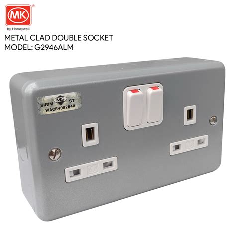 metal clad socket box|metal clad 13a double socket.